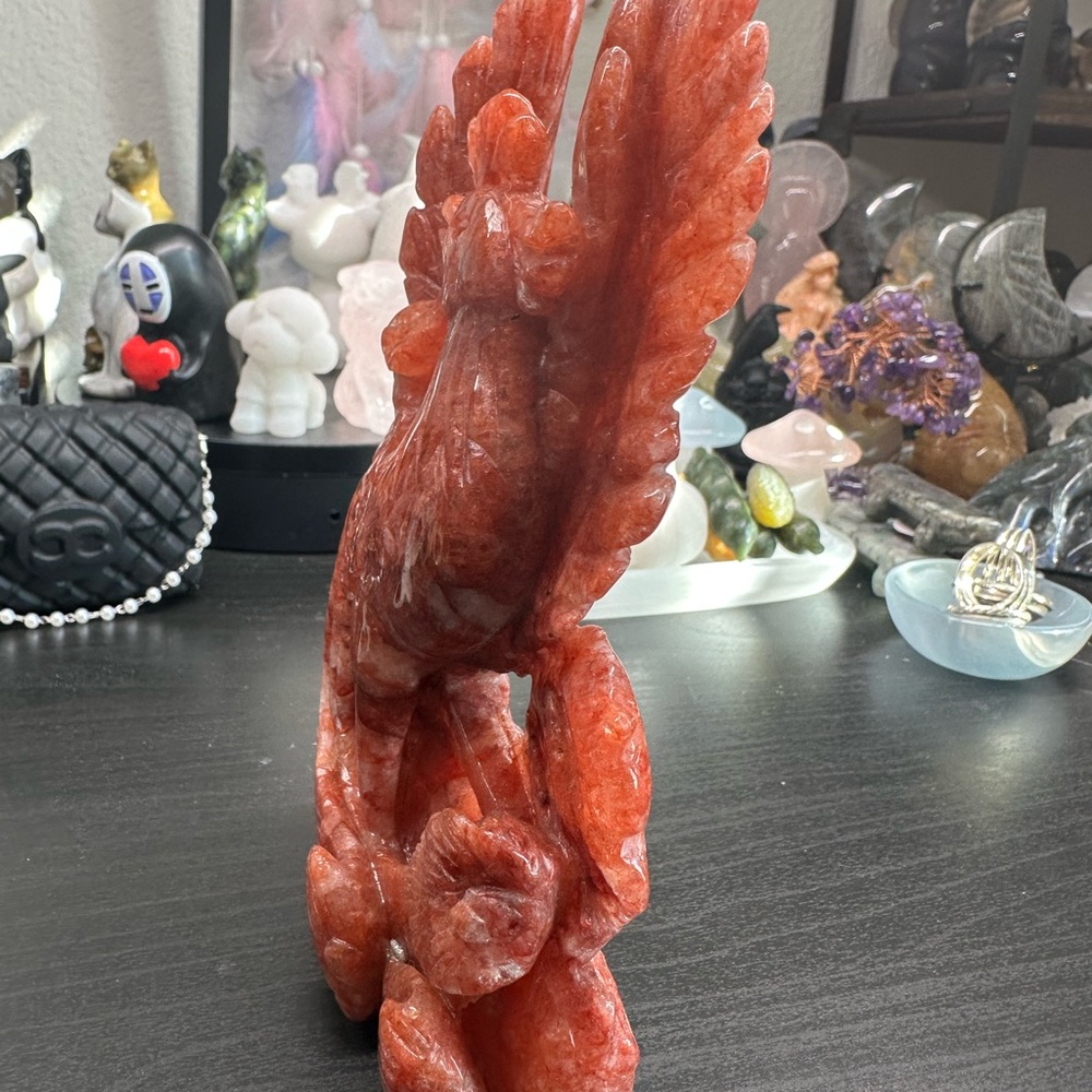 Fire Quartz Phoenix Sculpture - Picture 2 of 5